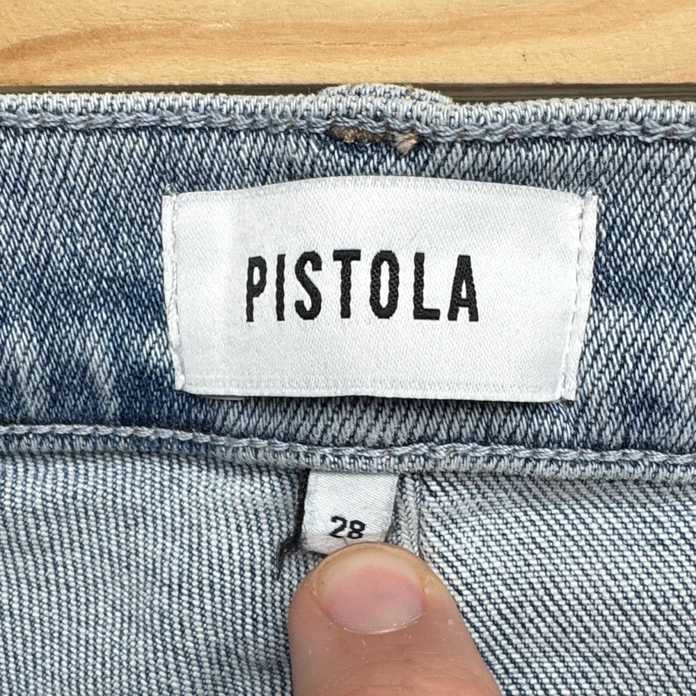 pistola Pale Blue Straight Leg Jeans size 28 denim pants light wash stretchy - Picture 6 of 9